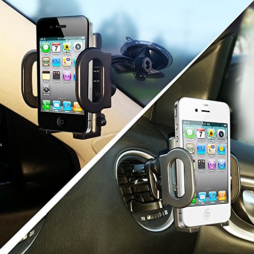 2in1-Mobile-Phone-Car-Mount-Holder-Cradle-UPGRADED-COMPONENTS-Secure-Cell-PhoneGPS-to-Vehicles-Windshield-or-A