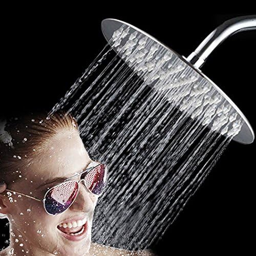 Extra Large 12 " Rain Shower Head Fixed Mount Ultra Thin Stainless Steel Rainfall Shower Head Adjustable Swivel 1/2 Ball Joint Chrome Fnished