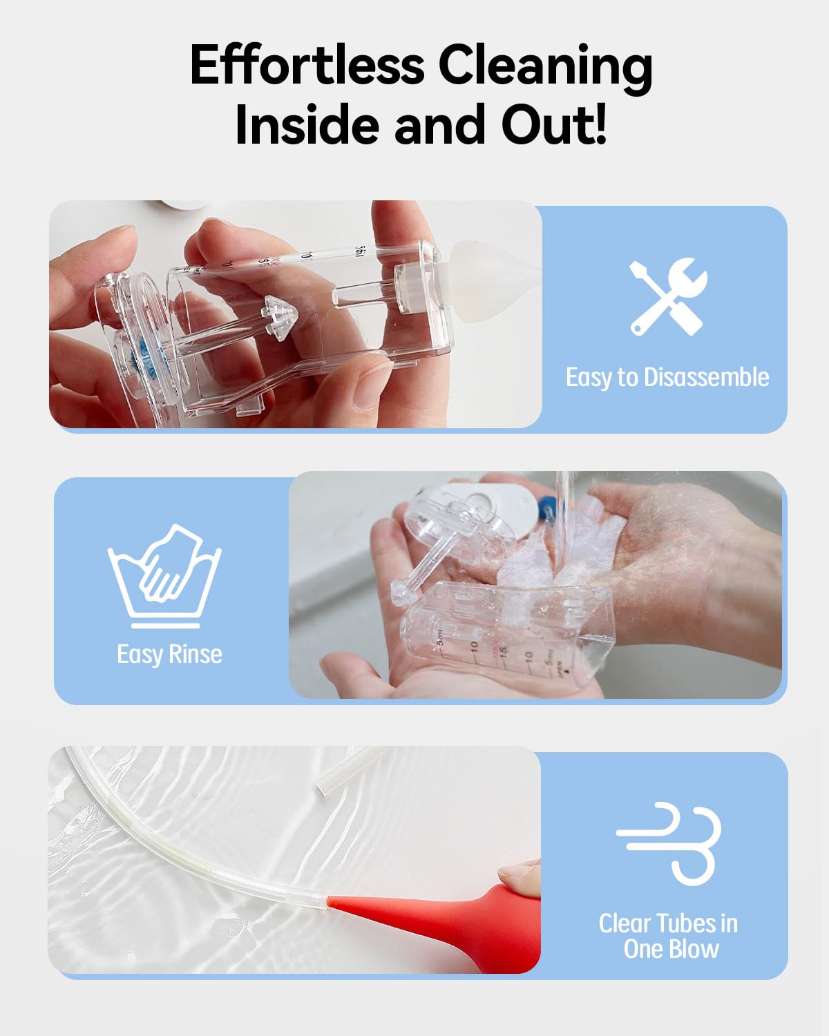 Babytone Baby Nasal Aspirator - Electric Nose Suction Hosptial-Grade, Booger Sucker for Babies,Toddler, Infant,Adult, Nose Cleaner with 3 Tips,9 Suction Levels,Music, Night Light, Integrated Storage