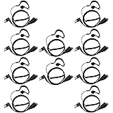KANMIT Walkie Talkie Earpiece Headset for Motorola Radio cls1410 cls1110 bpr40 cp200 cp200d cp185 cp100 rdm2070d with PU G Shape Spring Wire Ear-Hook and PTT mic, 10 Pack