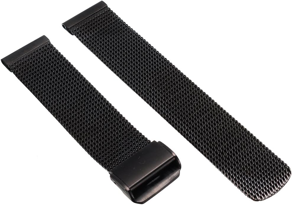 21mm Unisex Black Stainless Steel Watchband Watch Strap Wristwatch Watch Band Watch Strap with Stainless Buckle