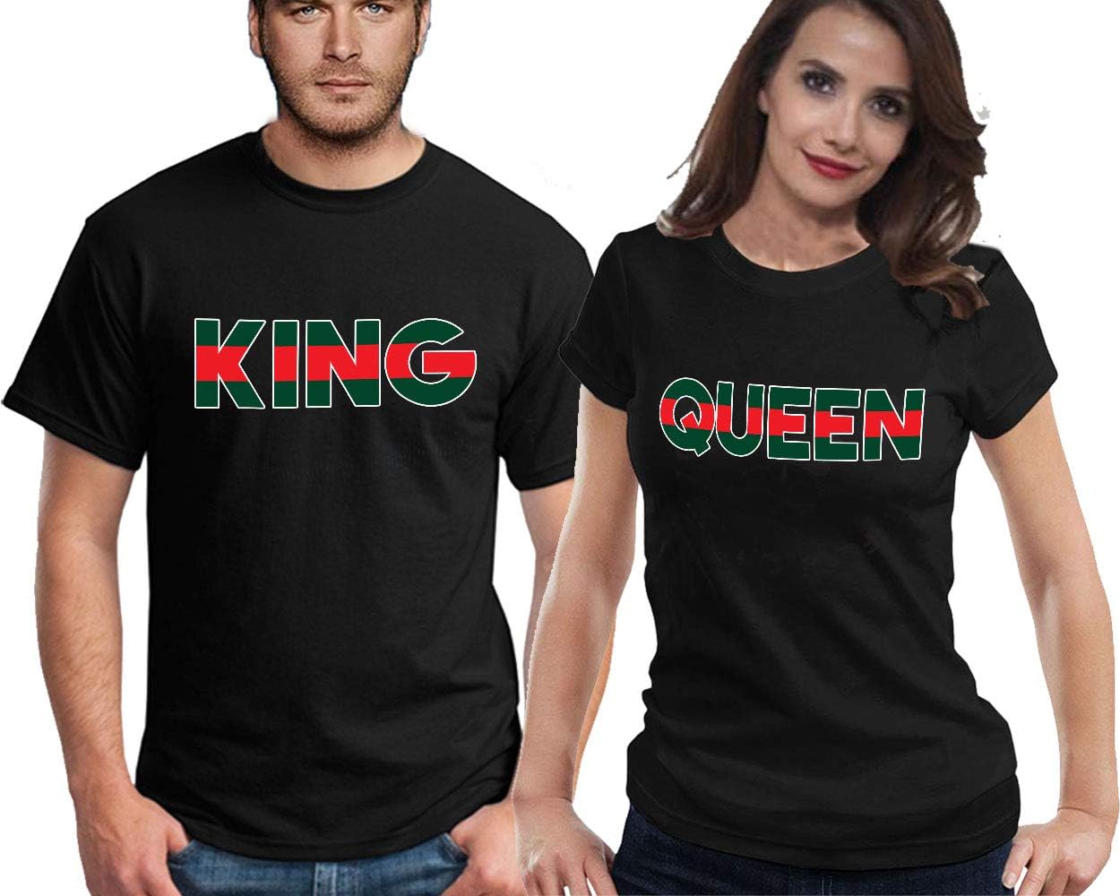 King Queen Couple T-Shirts | Unisex Couple Matching Shirt | Gift for Him and Her | Outfits for Him and Her | Crown Shirt