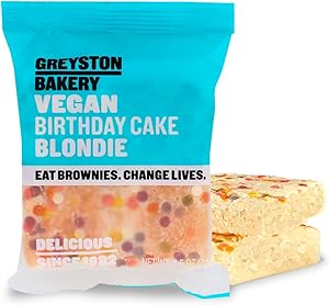 Greyston Bakery Birthday Cake Blondie - Gourmet Food Gift - Preservative Free Certified Kosher - 1 unit Individually Wrapped 