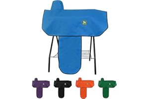 PALOURA Western Saddle Cover with 6 Elastic Straps | Waterproof and Durable Oxford Fabric for Most Full-Size Western Saddles-Blue