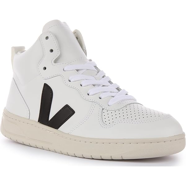 Amazon.com | Veja V-15 Men's Lace Up Leather Trainers (White Black