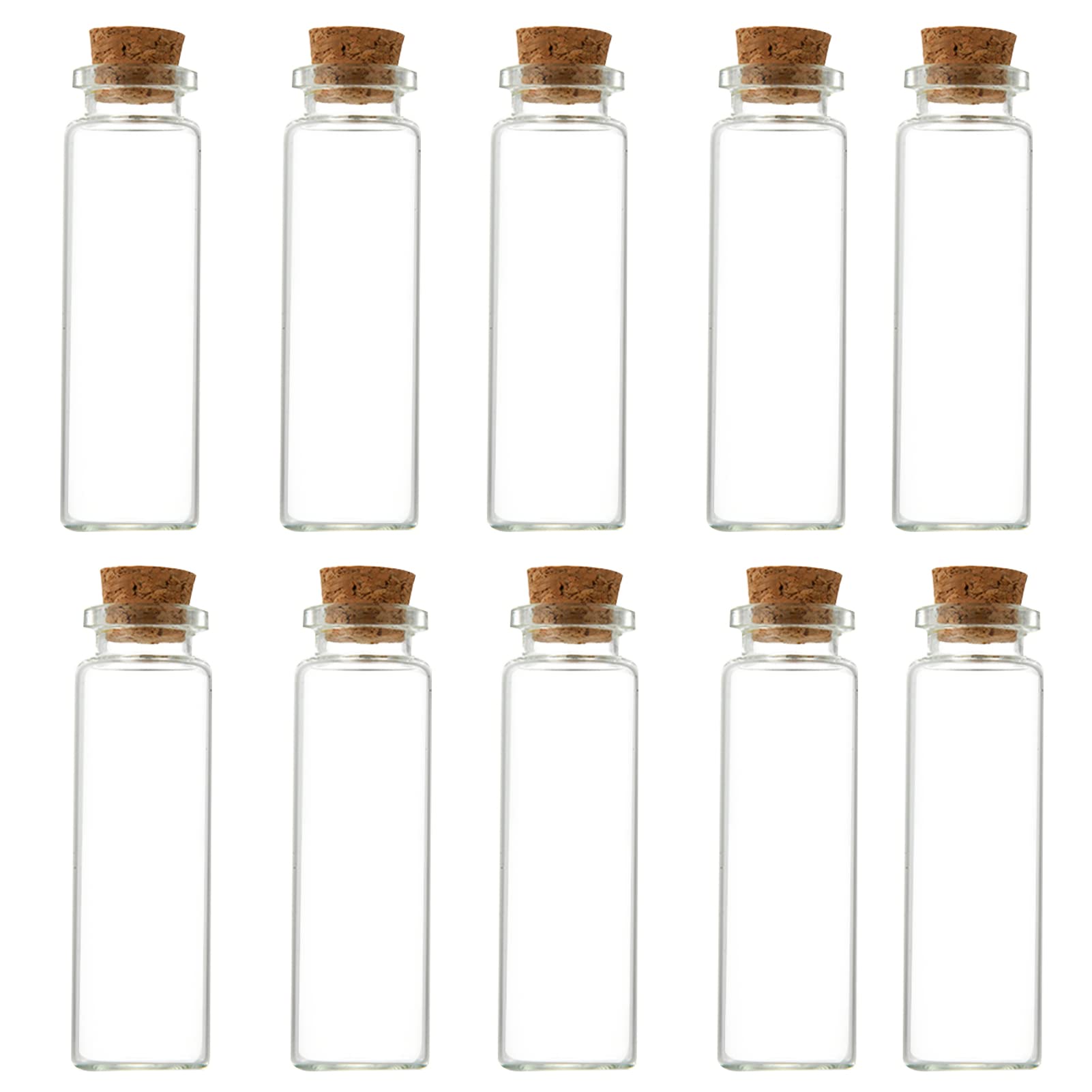 10Pcs Small Glass Bottles With Cork Lids and Stoppers - Mini Empty Spell Jars, Message and Wishing Containers, Miniature Potion Vials for DIY Crafts, Wedding Party Decoration