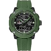 NAVIFORCE 5ATM Waterproof Sport Watches for Men Silicone Band Quartz Analog Digital Alarm Clock Chronograph Luminous Wristwatch