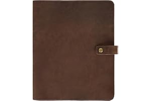 Elizo A5 Leather Notebook Cover,A5 Leather Journal Cover,Planner Cover,Leather Spiral Notebook Cover,Large Refillable Leather Book Cover,Leather Bible Cover,Fits 6x8.5 inches (A5) Notebooks