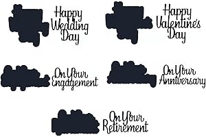 Briartw Important Days Happy Wedding Day Valentine's Day on Your Engagement Anniversary Retirement Phrases Metal Stencil Cutting Dies for Card Making Photoes Album Decor Scrapbooking Embossing
