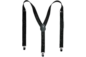CTM® Women's Elastic Glitter Clip-End Suspenders
