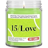 Tennis 15 Love Scented Candle - Smells Like Tennis Balls - Cucumber - 100% Naturally Vegan Soy and Premium Fragrance | Great Gift | Handmade in Denver, Colorado (8oz Glass Jar)