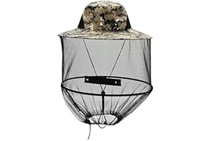 YOETSPDS Mosquito Net Hat Adjustable Beekeeper Hat Lightweight & Foldable Bug Head Net for Outdoor Hiking Camping UV Protection Polyester Mesh for Men & Women Grey