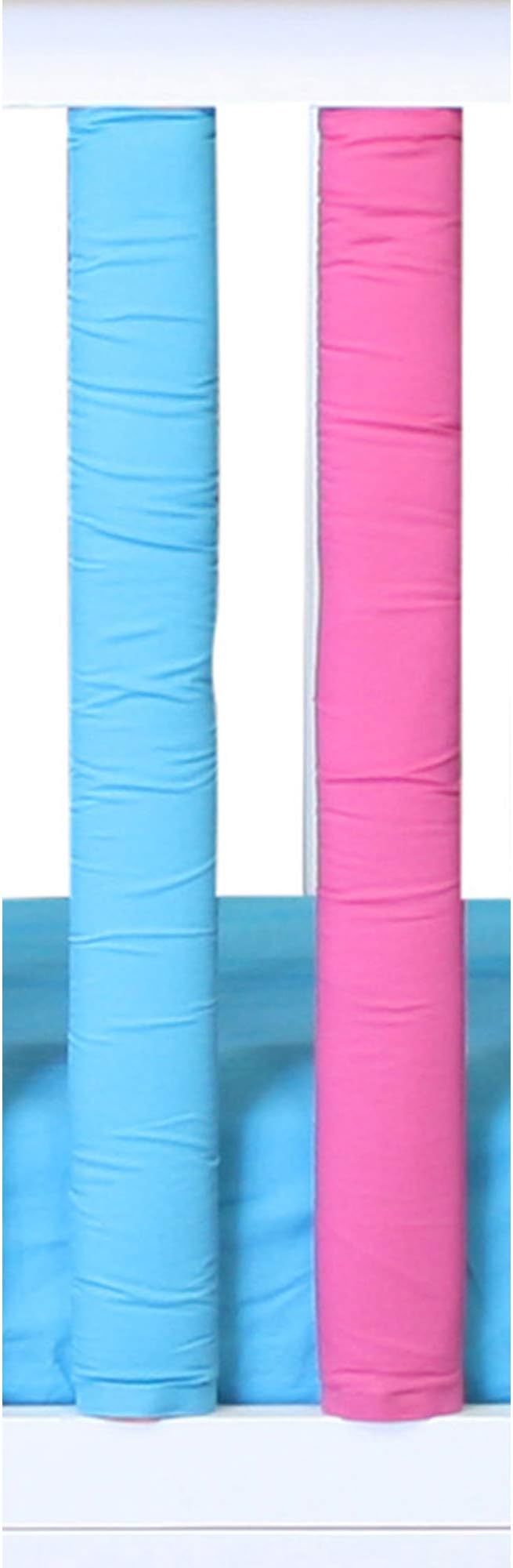Pure Safety Vertical Crib Liners in Fuschia/Turquoise Cotton 2 Pack