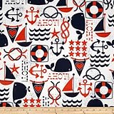 Michael Miller Ahoy Matey Ahoy Navy Fabric By The Yard