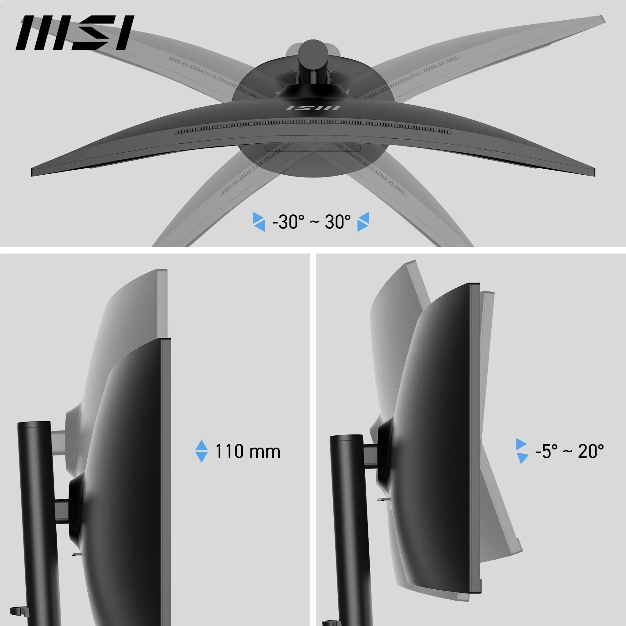 MSI Modern MD342CQP 34 Inch UWQHD 1500R Curved Monitor - 3440 x 1440 VA Panel, KVM, PIP/PBP, Wide Color Gamut, Eye-Friendly Screen, Built-in Speakers, 3-Way Adjustable - HDMI 2.0b, DisplayPort (1.4a)