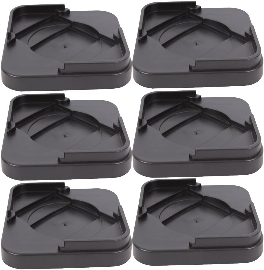 0.4inch Furniture Castor Caster Cups with Felt Pad Fits To Sofas ,Bed Or Chairs Safe For Hard Floor Surfaces (6, Black)