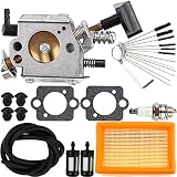 Dalom BR420 Carburetor Kit with Cleaner Cleaning Tool Fuel Line Filter Air Filter for Stihl SR320 SR340 SR380 SR400 SR420 BR320 BR340 BR380 BR400 BR420 Backpack Blower