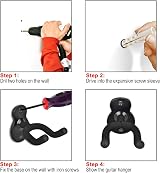 MOREYES 4 Pack Guitar Hangers Wall Mount Hook Holder Stand view 7