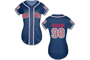 FUJUTANG 98 Baseball Jersey Shirt Women Fan Tshirts Country Vintage Jersey Button Down Short Sleeve Tops Active Shirts