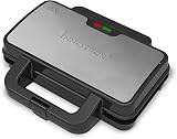 Innoteck Deep Fill 2 Slice Sandwich Toaster 900W Ceramic Plates Black Chrome view 2