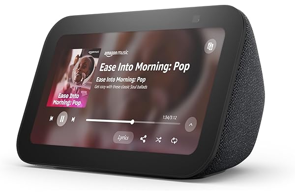 Amazon Echo Show 5 (newest model), Smart display with deeper bass and clearer sound, Designed for Alexa+, Charcoal