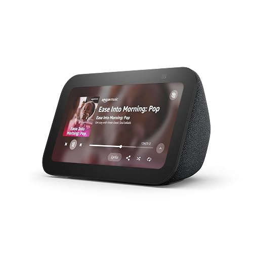 Amazon Echo Show 5 (newest model), Smart display with deeper bass and clearer sound, Designed for Alexa+, Charcoal