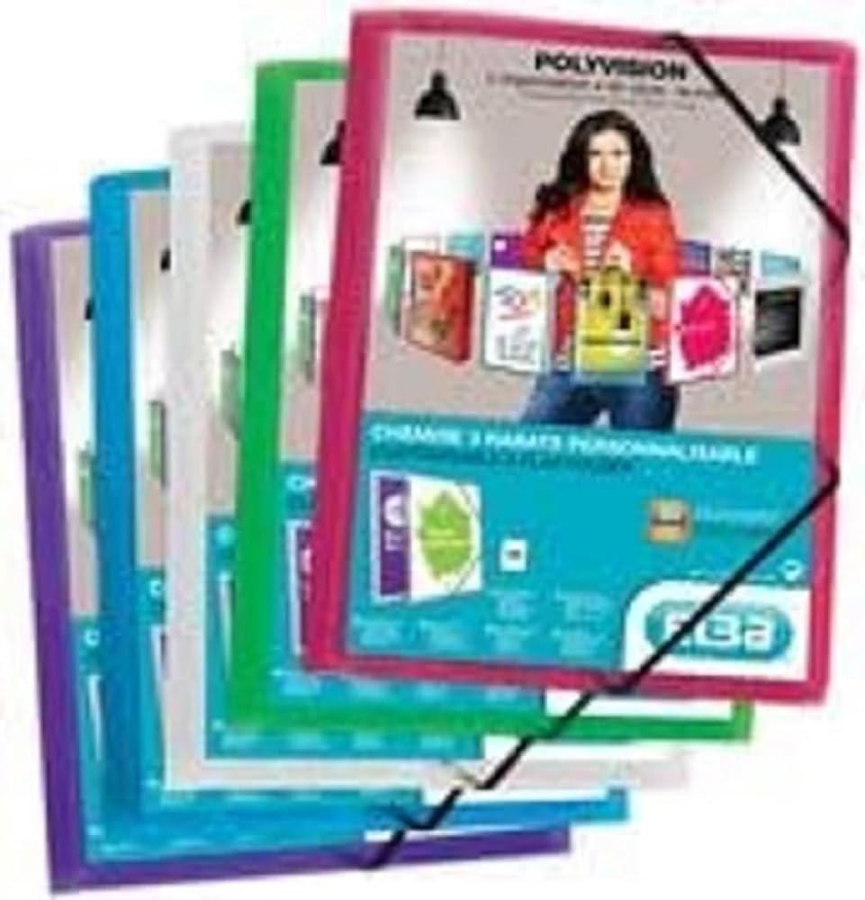 Elba Polyvision Elasticated Folder A4 Green Colorless, Blue, Pink, Purple, Green, Assorted — image 1