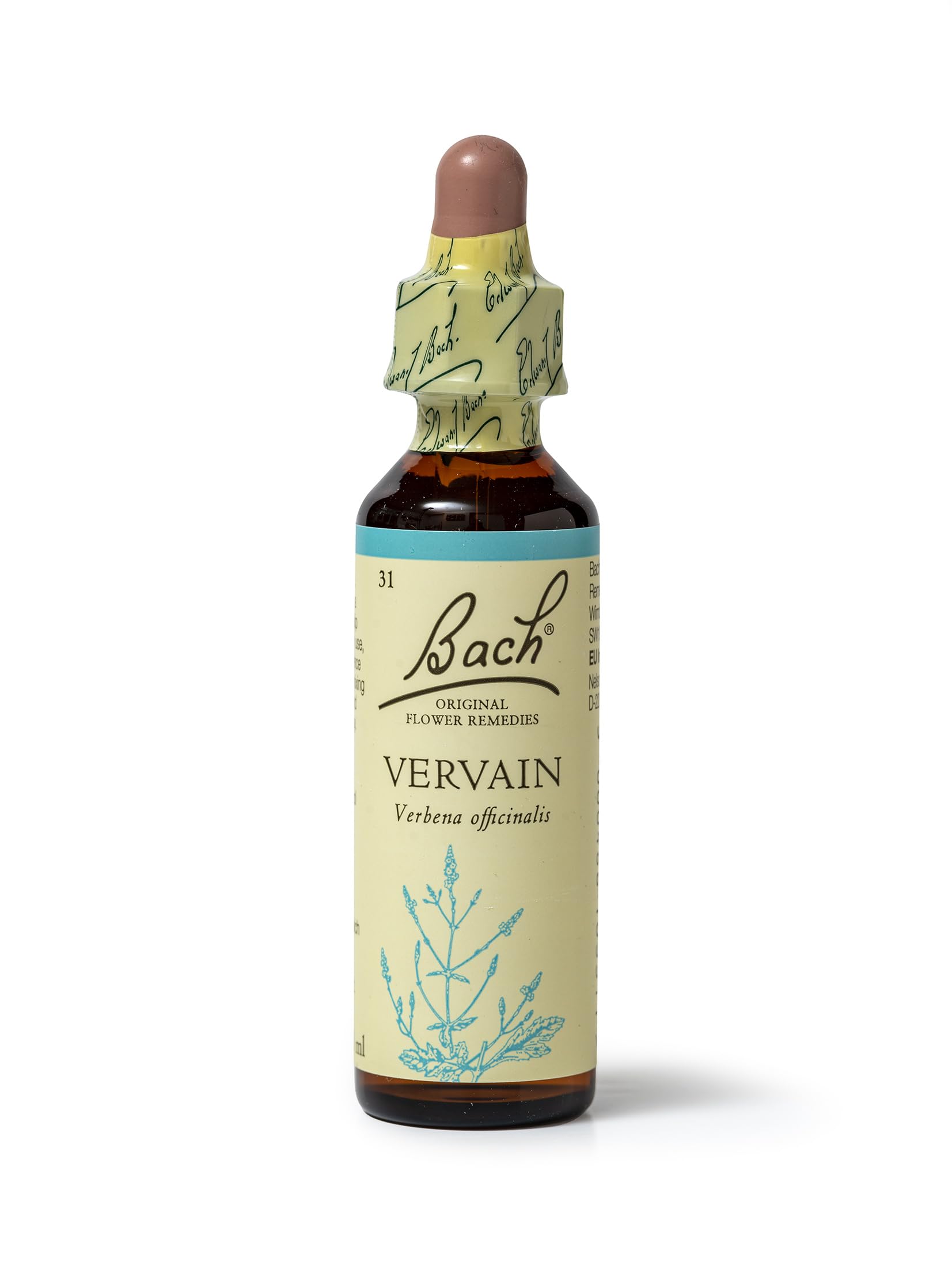 Bach Original Flower Remedies Vervain, Live & Let Live, Unwind, Emotional Wellness, Natural Flower Essence, 20ml