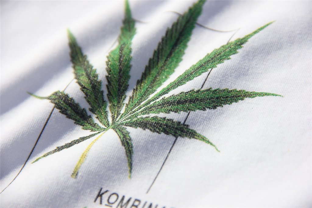 Faleto Mens Stylish Leaf Pattern Printing Cotton Short Sleeve Round Neck T-Shirt,White XXL