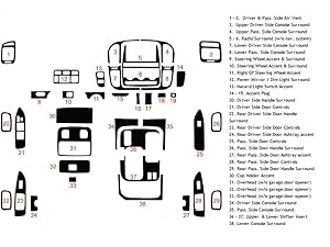 Rdash Dash Kit Decal Trim for Toyota Land Cruiser 1998-2002 - Wood Grain (Burlwood Honey)