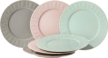 Gepolana Dessertteller - Tellerset - Geschirrset - 6er-Pack - für 6 Personen - Keramik - Größe 23 Ø - spülmaschinenfest - mik