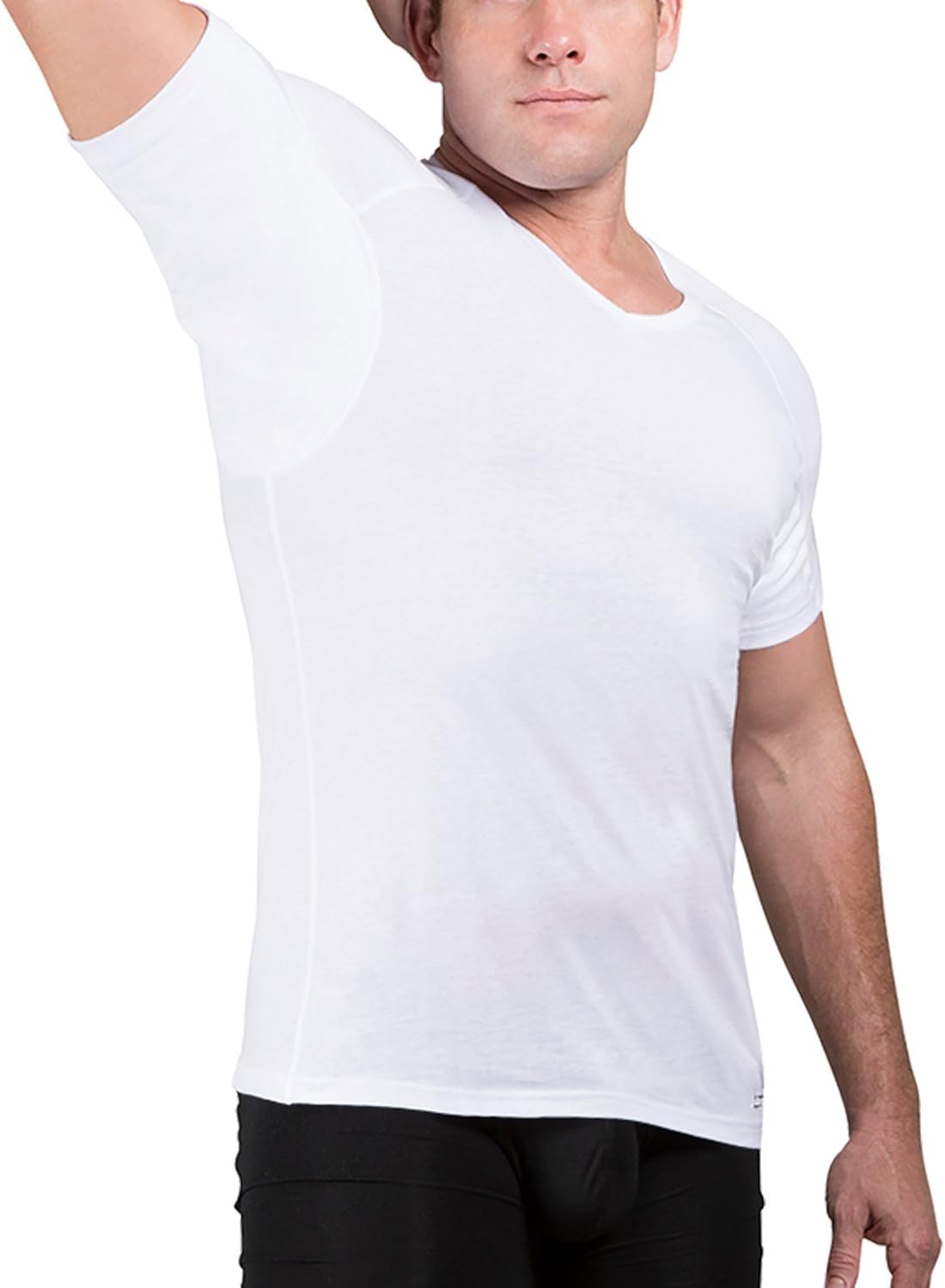 Ejis Men's Sweat Proof Undershirt, V Neck, AntiOdor Silver, Cotton
