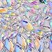 Hicarer AB Clear Acrylic Gems Horse Eye Artificial Crystal Buttons Sew On Flatback Rhinestones for Clothing Decorations, 150 Pieces