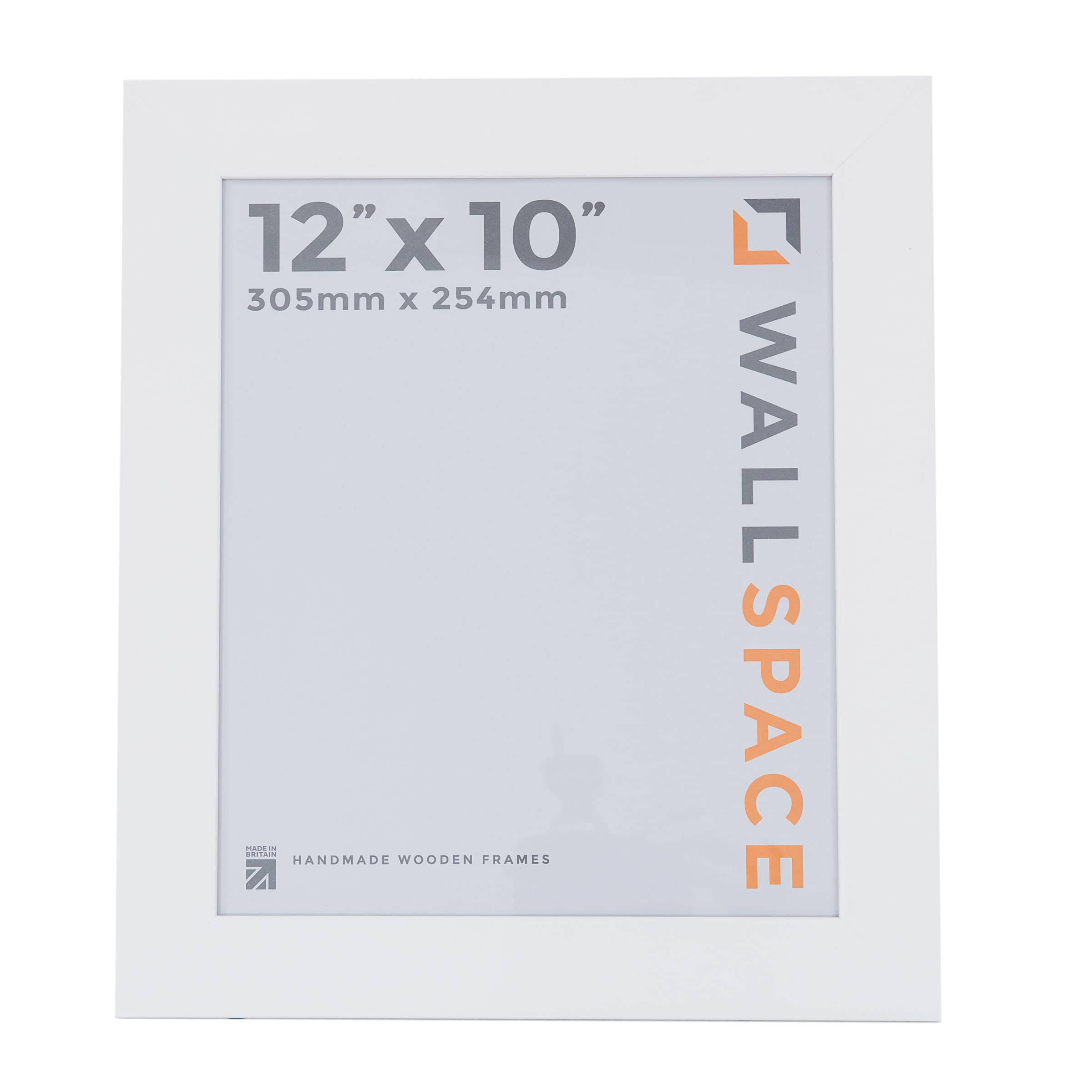 Wall Space Wide 12x10 White Picture Frame | White 10x12 Photo Frame | 12 x 10 inch | 305x254mm | 30.5x25.4cm | Solid Wood Wooden with Real Glass | Handmade in UK — image 1