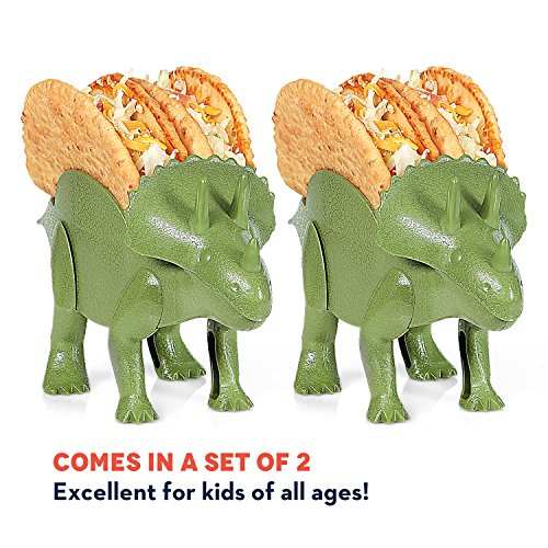 image for California Home Goods Dino Taco Holder, 2-Pack Dinosaur Taco Holder fo