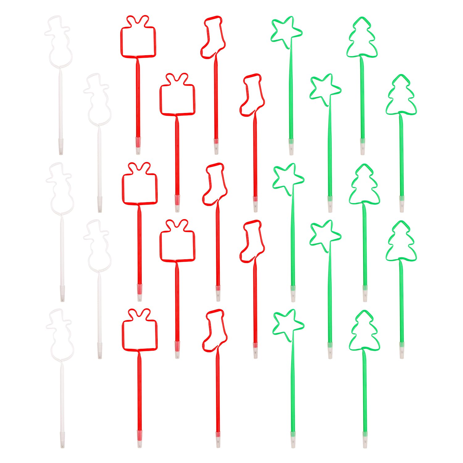 XNHIU Christmas Ballpoint Pens PET Creative Pens Snowman Christmas Tree Socks Ballpoint Pens Xmas Party Favour Cartoon Styling Pen for Christmas Stationery (25)