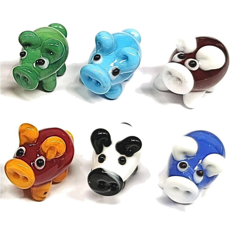 699 Small Heart Ball Lucky Pigs Made of Glass – Size 3 cm – Hearty Lucky Charm for New Year's Eve Birthday Wedding from Vienna – Plain Colour