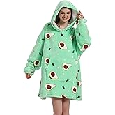 Solvienne Wearable Blanket Hoodie, Men Women Soft Flannel with oversized Pocket Christmas Halloween Cozy Lounge Wear