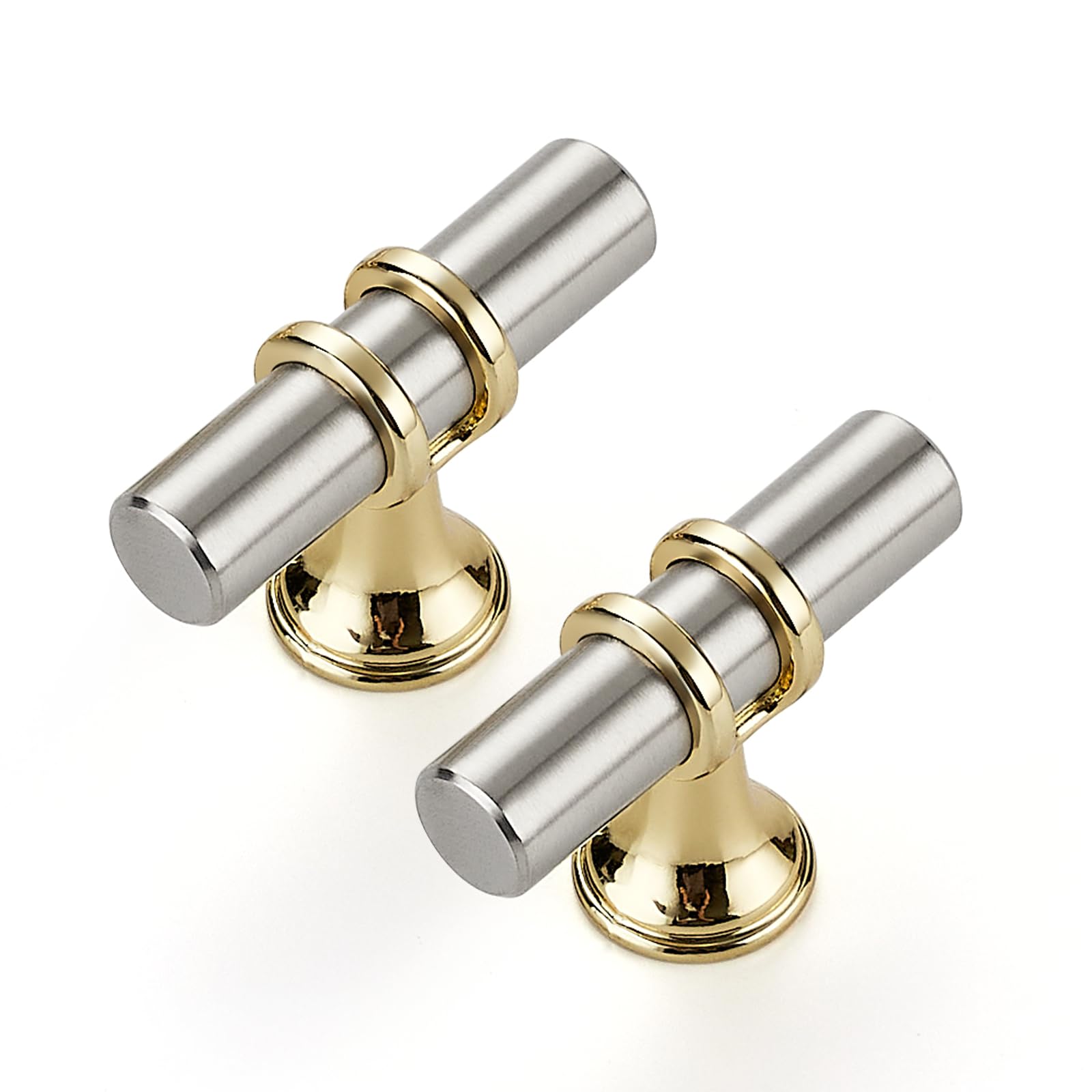Photo 1 of Ravinte Hardware 10 Pack 2 Inch Brushed Nickel&Gold Cabinet Pulls Handles Kitchen Cabinet Handles Drawer Pulls 