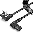 CableCreation 10 Feet 18 AWG Angled 2-Slot Non-Polarized Angle Power Cord for Samsung TV LG TCL Replacement (IEC320 C7 to Nema 1-15P), 3M