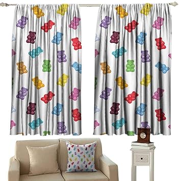 Amazon Com Tankcsard Grey Curtains Sweet Decor Colorful Gummy