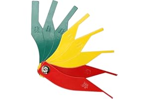 VKVXCLON Brake Lining Thickness Gauge, 8 Piece Steel Automotive Brake Pad Measuring Tool, Disc and Drum Brake Lining Gauge Set- Color Coded/SAE & Metric/Durable/Heavy Duty Brake Lining Measuring Tool