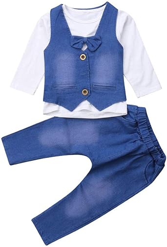 Qinngsha Carters - Traje de vaquero de manga larga con forro de camisa