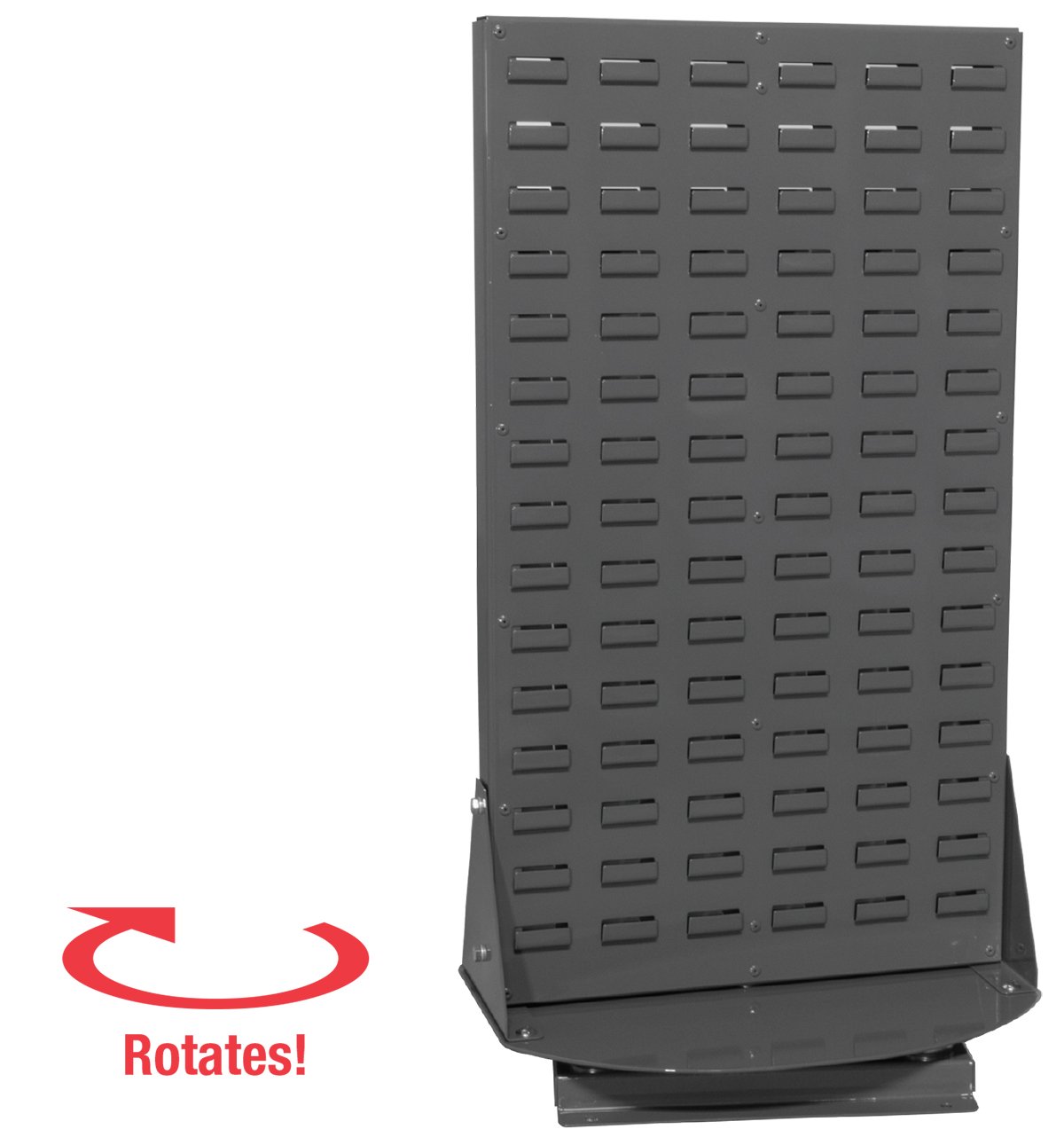 Akro-Mils 98318GY Powder Coated Steel Double Sided Louvered Panel Benchtop Spinner Rack for Akro Hanging Bins