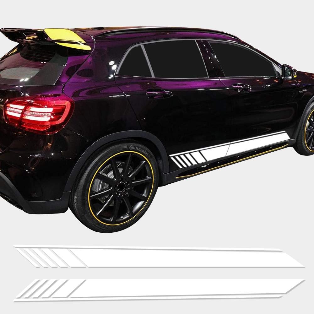 Charminghorse Edition 1 Style Side Stripe Skirt Sill Door Side Decal Sticker for Mercedes Benz GLA Class X156 GLA45 AMG GLA180 GLA200 GLA250 (Gloss White)