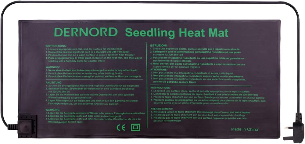 DERNORD Greenhouse Plant Heat Pad 18W Heated Germination Mat