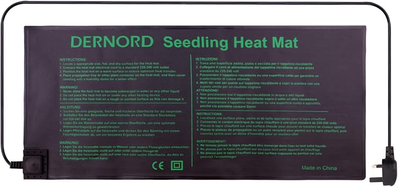 DERNORD Greenhouse Plant Heat Pad 18W Heated Germination Mat