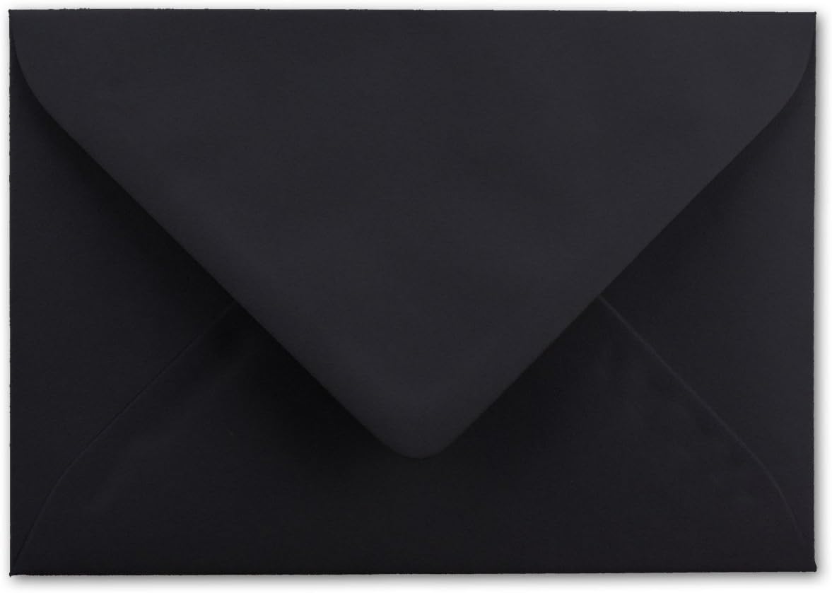 Gustav Neuser Quality Brand DIN C5 Envelopes Black 220 x 154 mm, 110 g/m², Wet Adhesive 50 Umschläge Black - Image 4