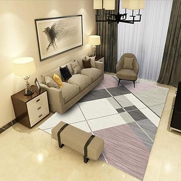 Amazon De Outdoor Qj Teppich Modern Gross Wohnzimmer Rug Carpet Grau Lila Weiss Kinderteppich Indoor