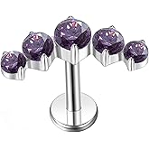 G23 Titanium Flat Back Earrings Studs 18g 16g F136 Implant Grade Titanium Labrets Press Fit Threadless Push In Dainty Cartilage Helix Conch Lobe Lip Tragus Piercing Jewelry